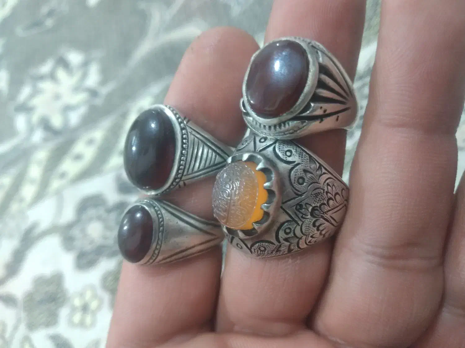 انگشتر نقره عقیق یمنی کهنه قدیمی|جواهرات|قم, جمکران|دیوار