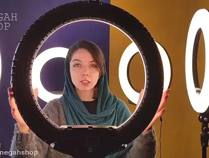 رینگ لایت 26 سانتی بهمراه پایه فلزی 2 متری|لامپ و چراغ|قم, زند آباد|دیوار