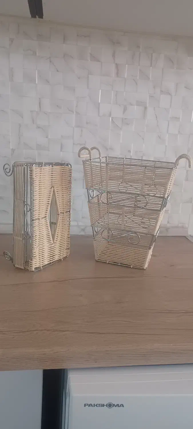 جا دستمال کاغذی و سطل|صنایع دستی و سایر لوازم تزئینی|تهران, شهرک طالقانی|دیوار