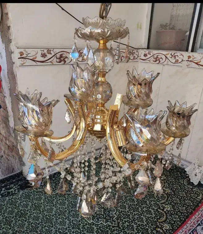 لوستر 9شاخه و11شعله لوستر اتاق خواب|لوستر و چراغ آویز|مشگین شهر, |دیوار