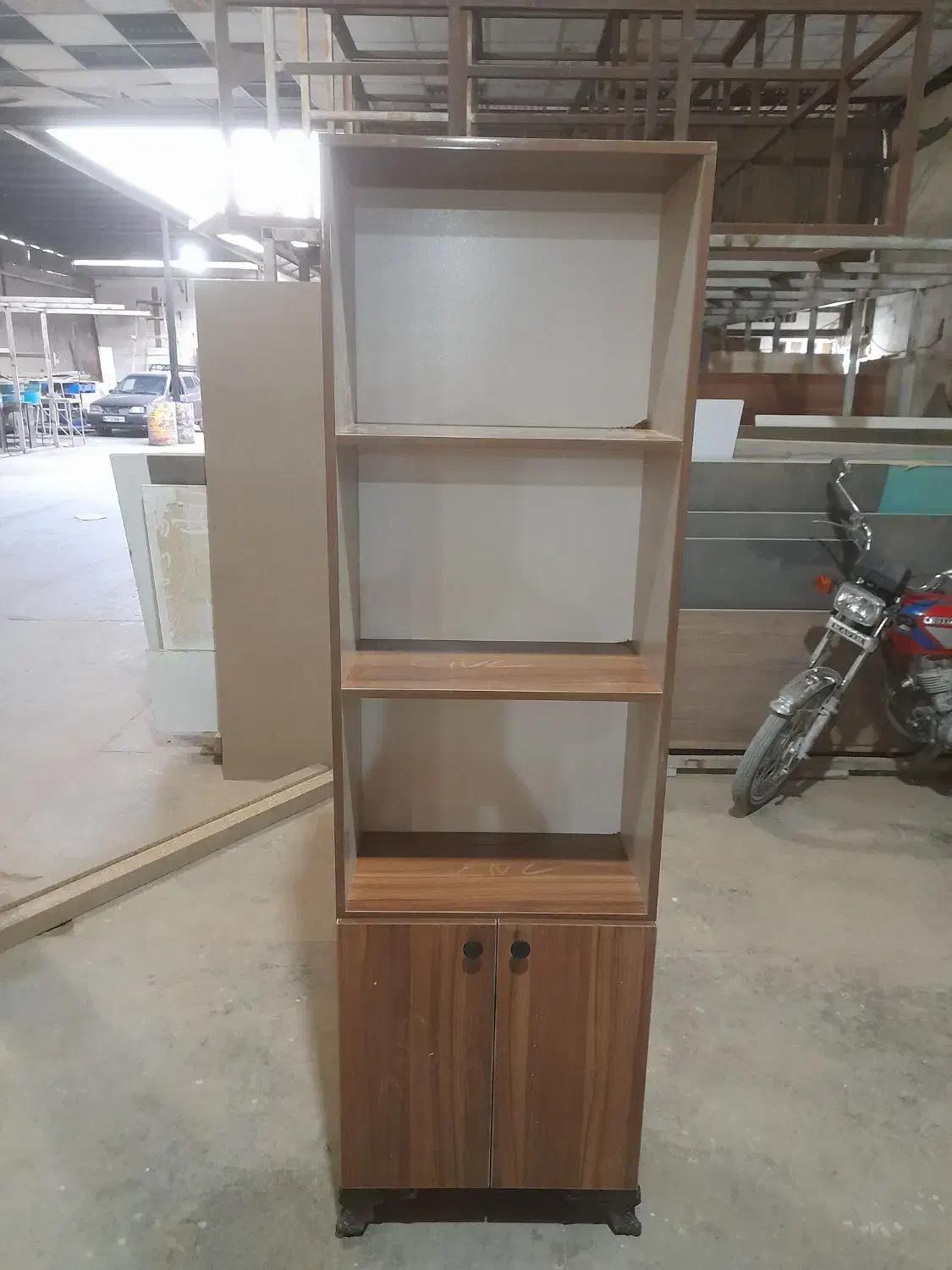 کمد کتابخانه ام دی اف نو تولیدی کارگاه ایران چوب|کتابخانه، شلف، قفسههای دیواری|اهواز, گلستان|دیوار