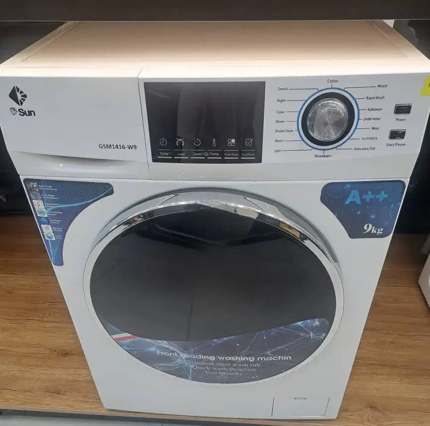 سلام لباسشویی 9 کیلویی سفید جی سان صفر هست|ماشین لباسشویی و خشککن لباس|میانه, |دیوار