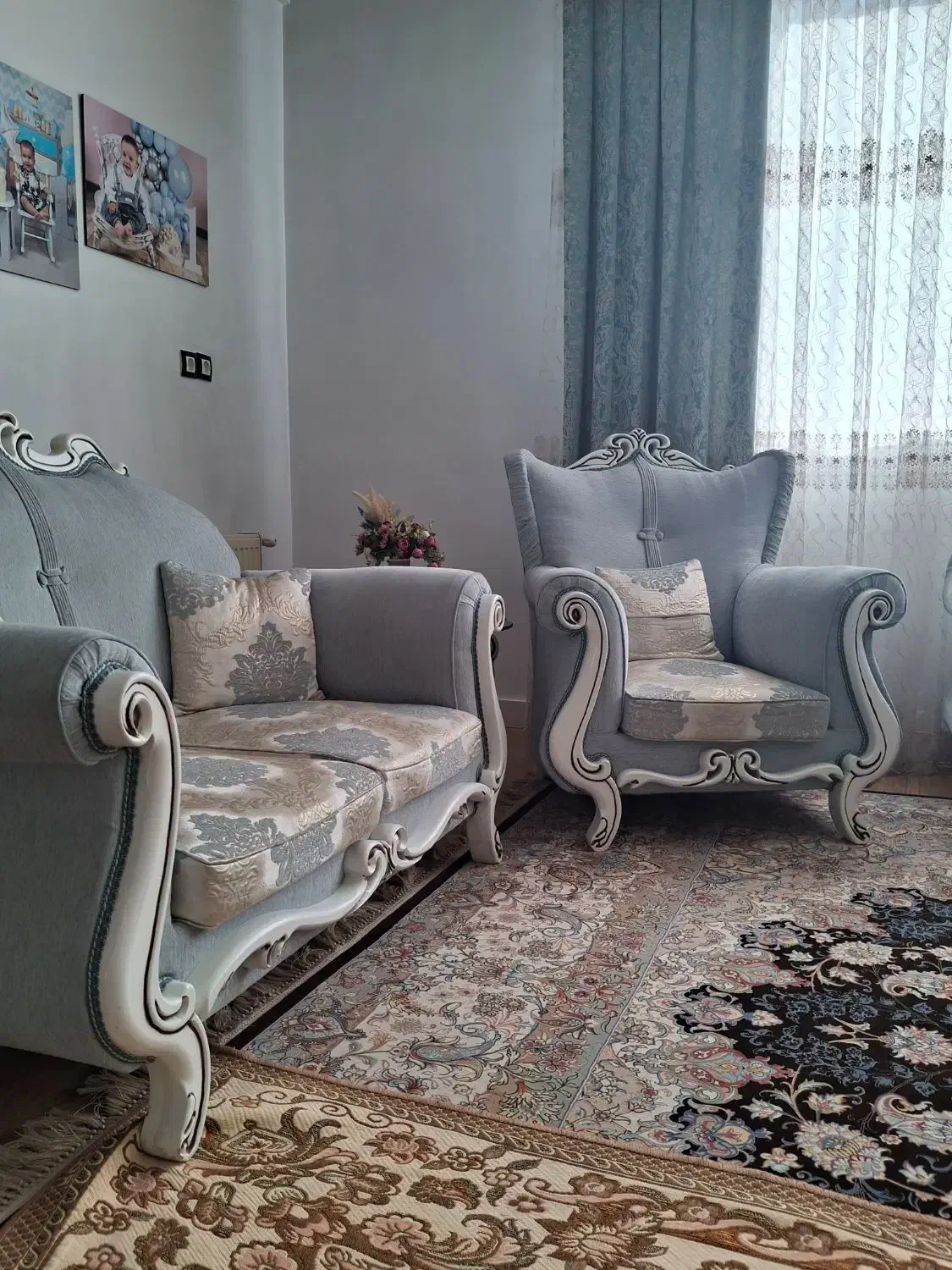 مبل نیمه استیل ۷ نفره ومبل ال درحدنو۲۰میلیون تومان|مبلمان خانگی و میز عسلی|هشتگرد, مدرس|دیوار