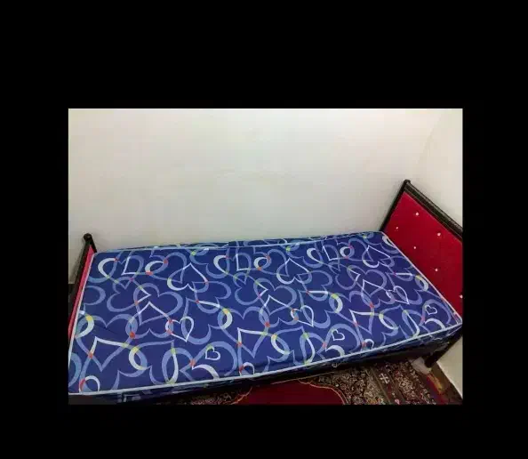 تخت تک نفره فلزی با تشک|تخت و سرویس خواب|رشت, آب آسیاب|دیوار