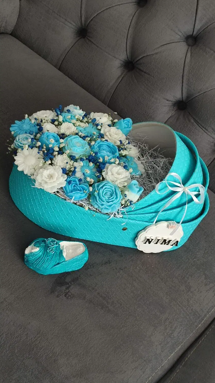 گهواره باکس گلشمع همراه با اسم بچه و مجسمه نوزاد|اسباب و اثاث بچه|کرمانشاه, |دیوار