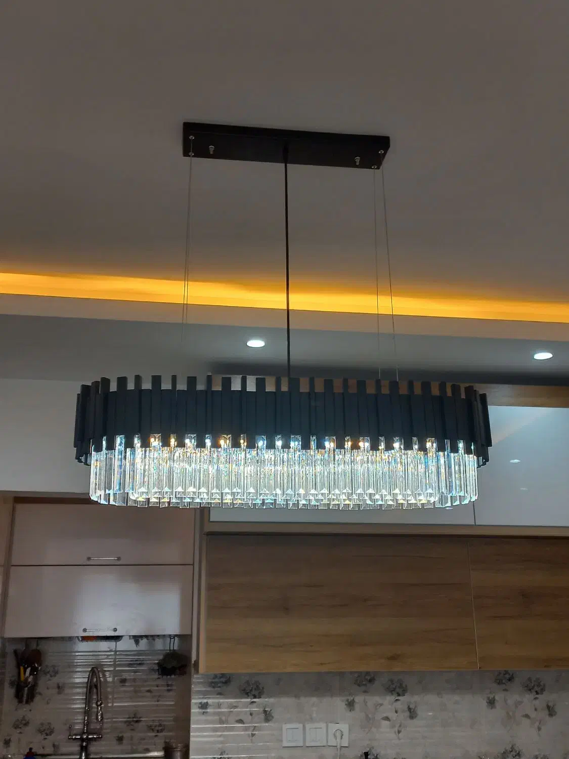 لوستر مدل فلورا سایز ۹۰*۳۰ مناسب برای کانتر|لوستر و چراغ آویز|آمل, |دیوار