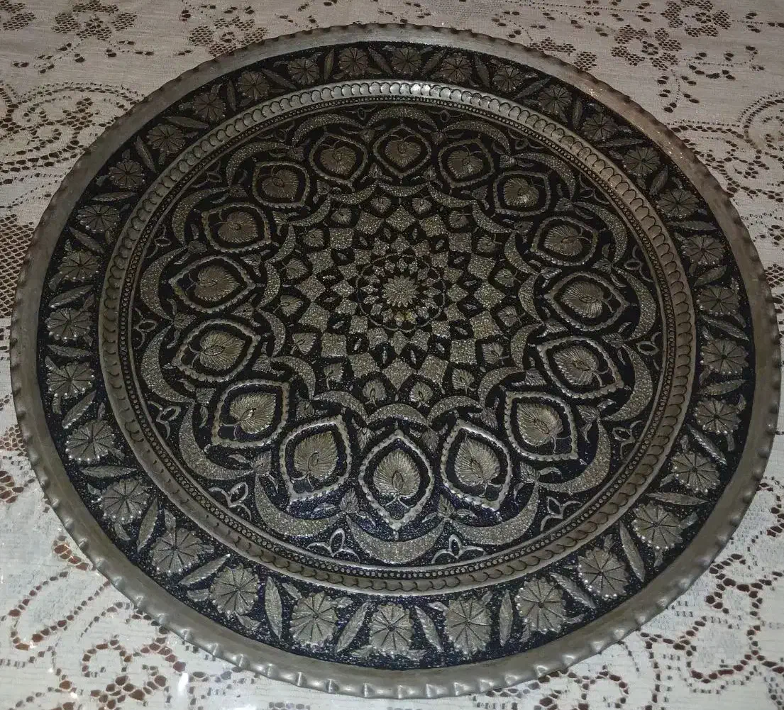 سینی قلمکار مسی|کلکسیون اشیاء عتیقه|یزد, |دیوار