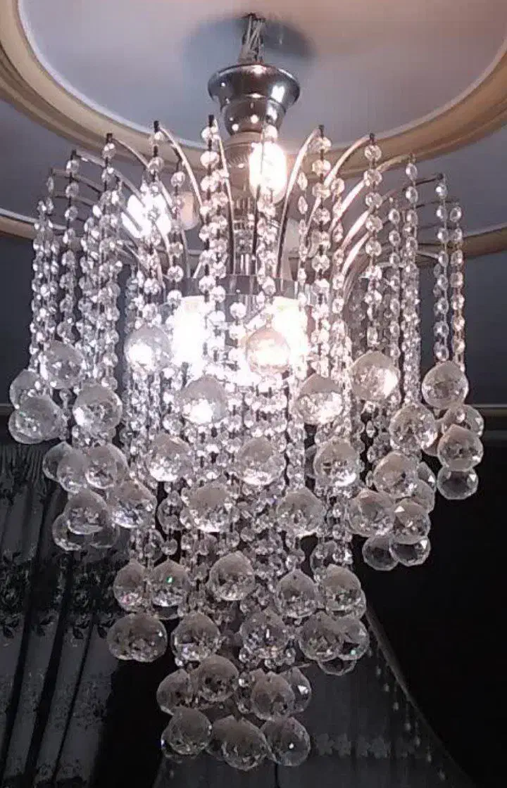 لوستر کریستالی یک جفت|لوستر و چراغ آویز|تهران, مسعودیه|دیوار