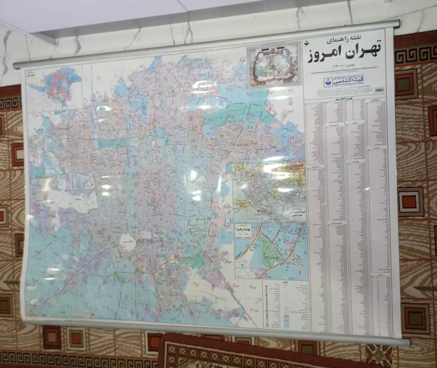 نقشه دیواری تهران لمینت|تابلو، نقاشی، عکس|تهران, مخصوص|دیوار