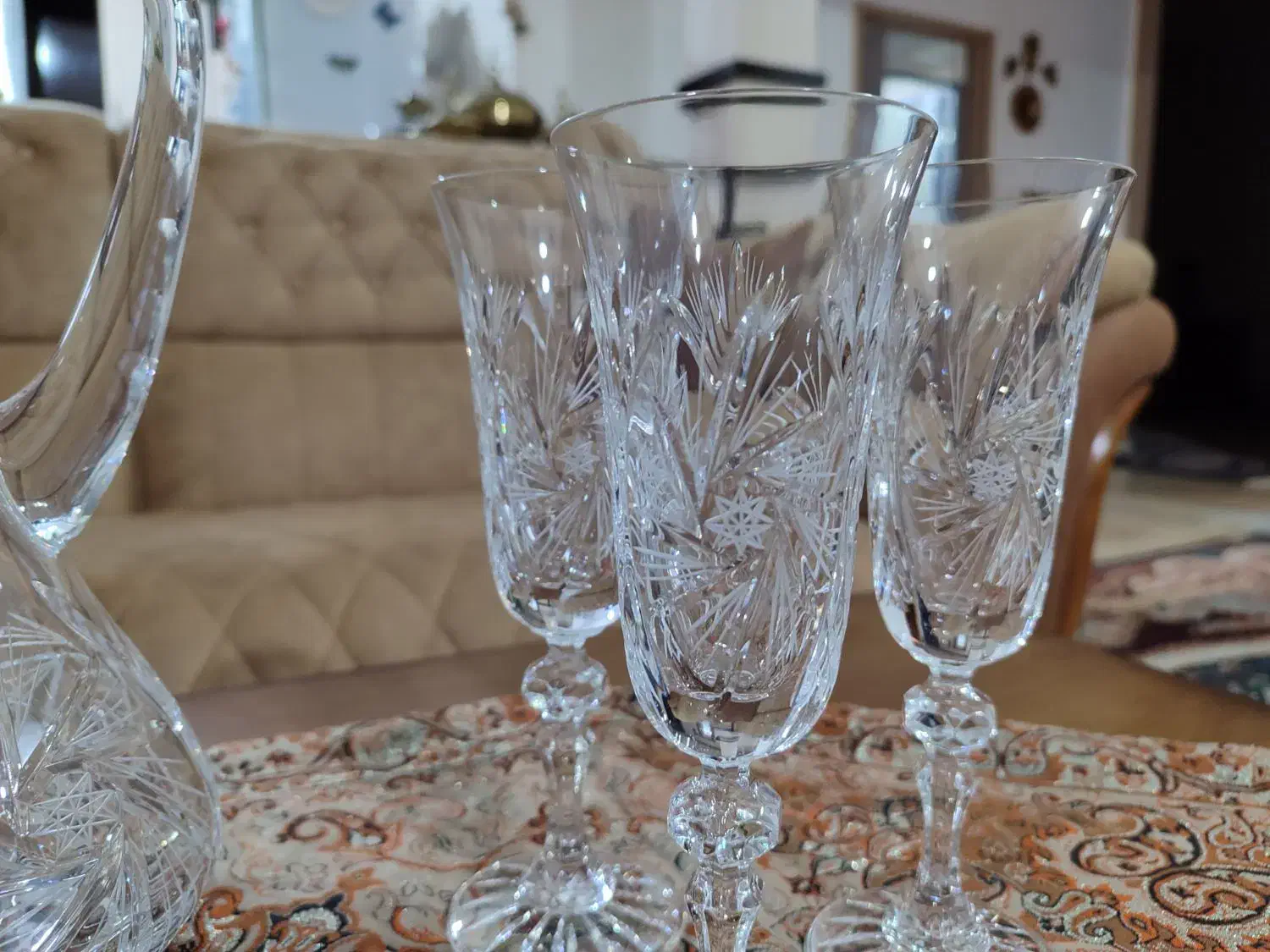 سرویس تنگ وجام خورشیدی کریستال لهستان نو|ظروف سرو و پذیرایی|تربتحیدریه, شهید قرنی|دیوار