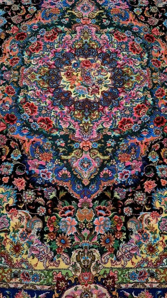 فرش سالاری زمینه سبز ابی|فرش|تبریز, |دیوار