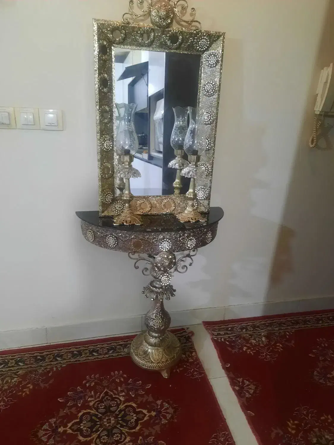 آینه و شمعدون جنس برنج|آینه|کرج, شهرک آسمان|دیوار