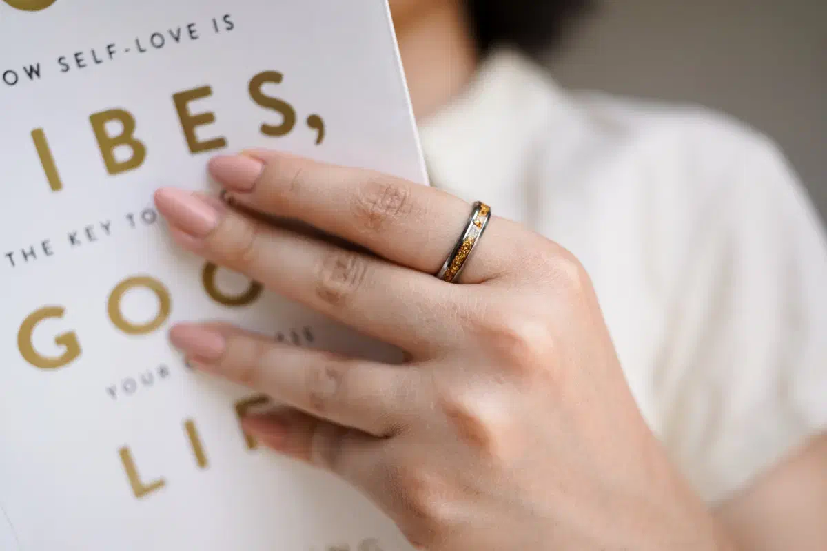 حلقه تنگستن با اینله ورق طلای ۲۴ عیار|بدلیجات|تهران, تهرانپارس جنوبی|دیوار