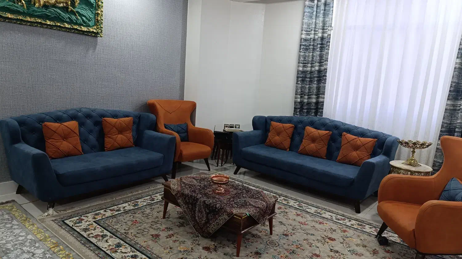 مبلمان ۹نفره|مبلمان خانگی و میز عسلی|شاهین‌شهر, شهرک گلدیس|دیوار