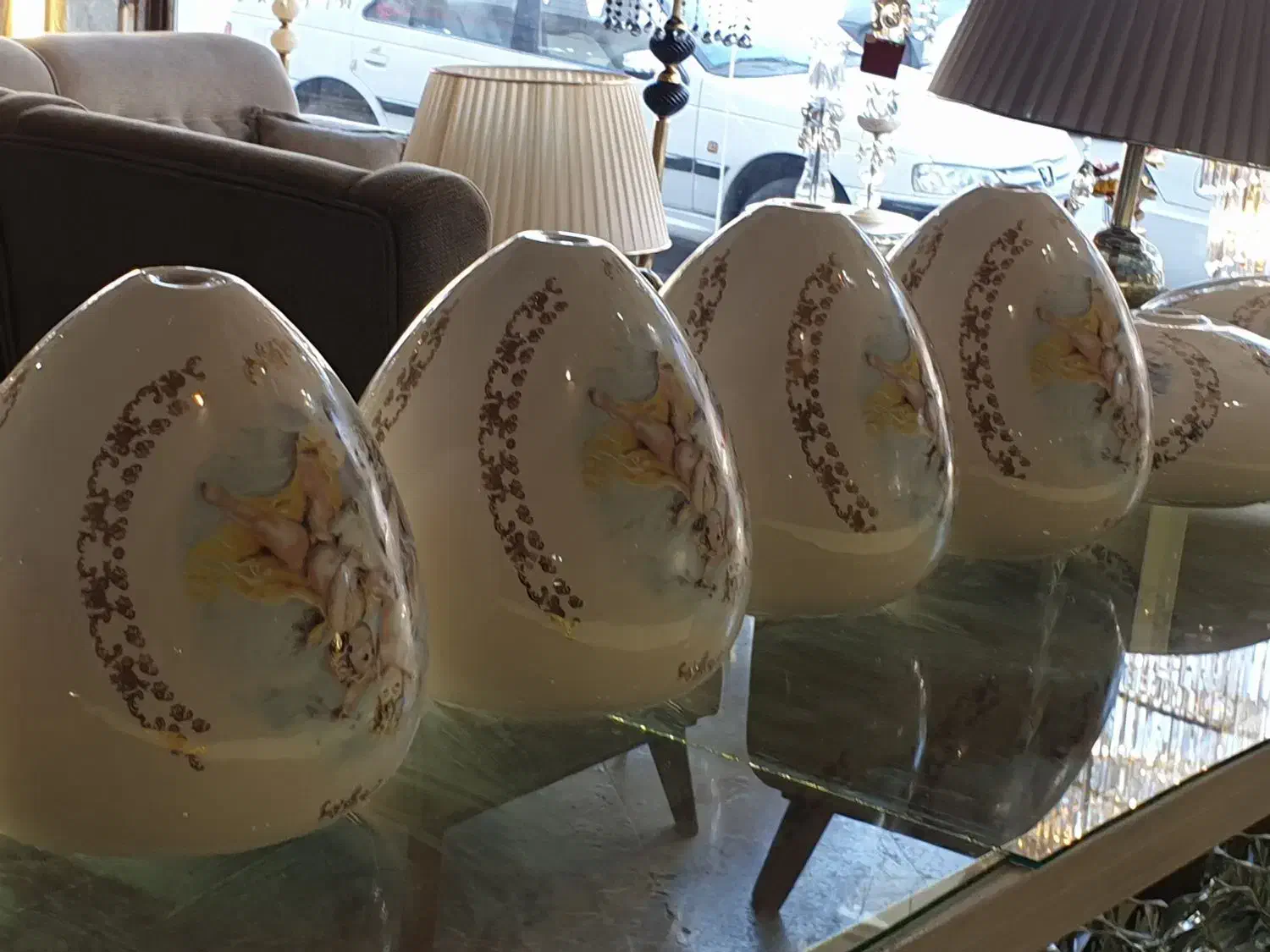 چینی و سرامیک لوستر آباژور وقطعات لوستر|لوستر و چراغ آویز|اردبیل, |دیوار