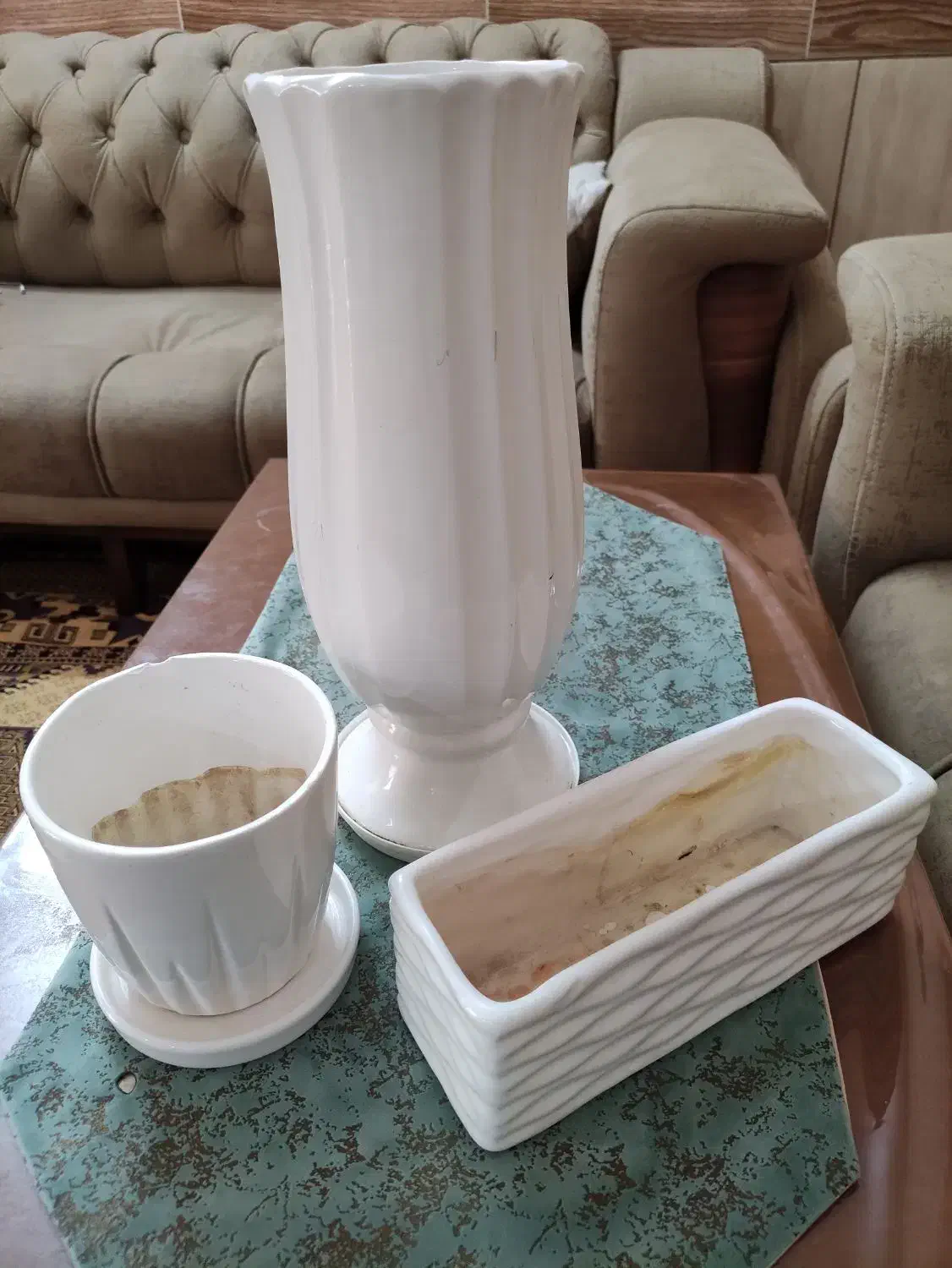 سه عدد گلدان|صنایع دستی و سایر لوازم تزئینی|بندر امام خمینی, |دیوار