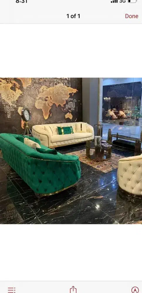 مبل هفت نفره با رنگ ترکیبی شیک//|مبلمان خانگی و میز عسلی|ساوه, |دیوار