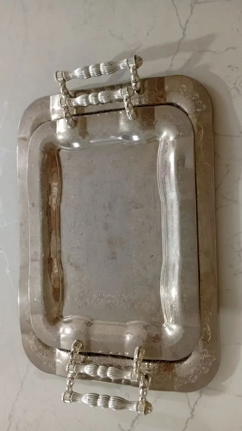 دوعدد سینی کاملاً سالم|ظروف سرو و پذیرایی|پاکدشت, پاکدشت (مامازند)|دیوار