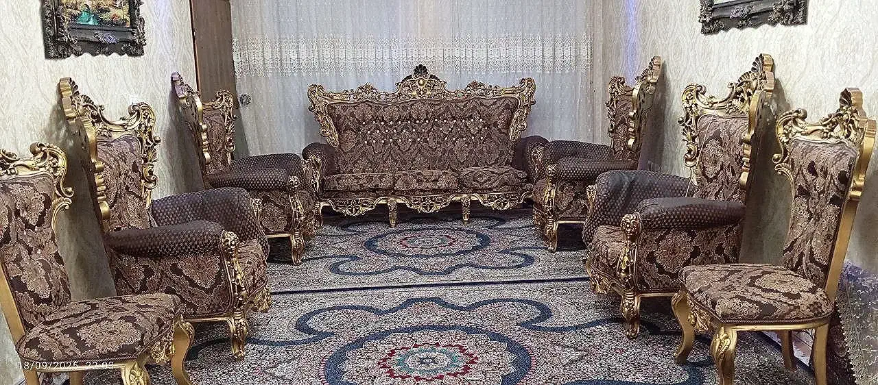 مبل سلطنتی 9نفره|مبلمان خانگی و میز عسلی|محمدشهر, محمدشهر|دیوار