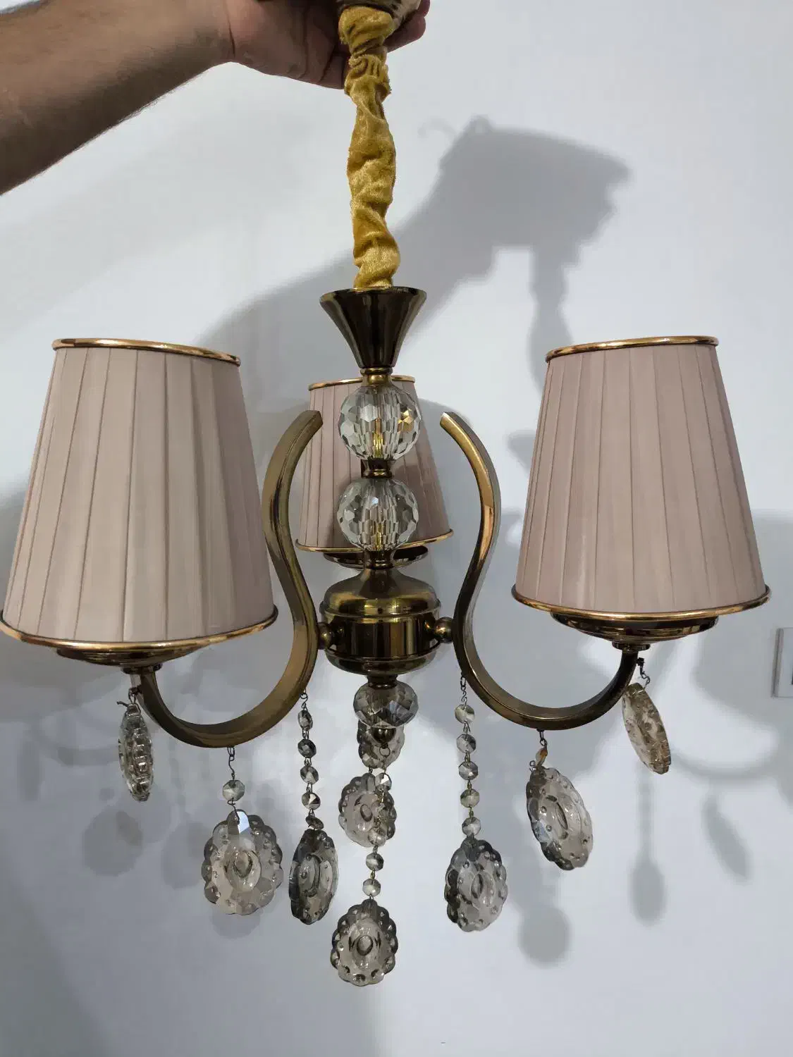 لوستر ۳ شعله لعاب خارجی درجه ۱ ضد زنگ|لوستر و چراغ آویز|کیش, |دیوار