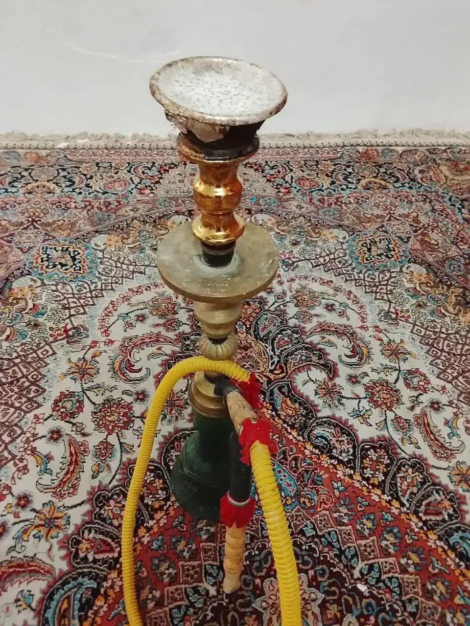قلیان تنه برنج قدیمی حاج اوقلی|کلکسیون اشیاء عتیقه|قرچک, صالح آباد|دیوار