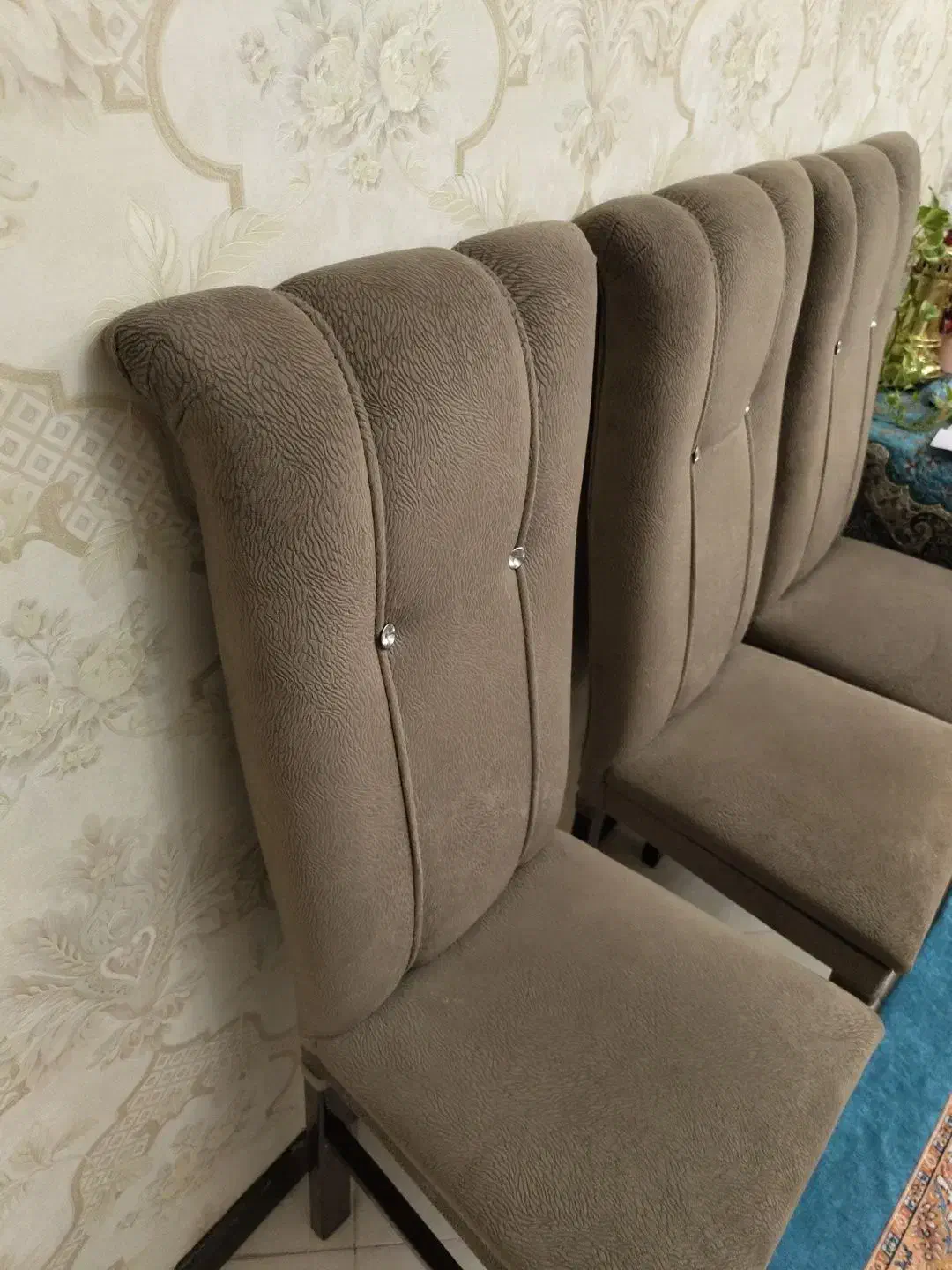 صندلی غذاخوری 6نفره پارچه مخمل ایتالیایی وچوپ راش|میز و صندلی غذاخوری|تبریز, |دیوار