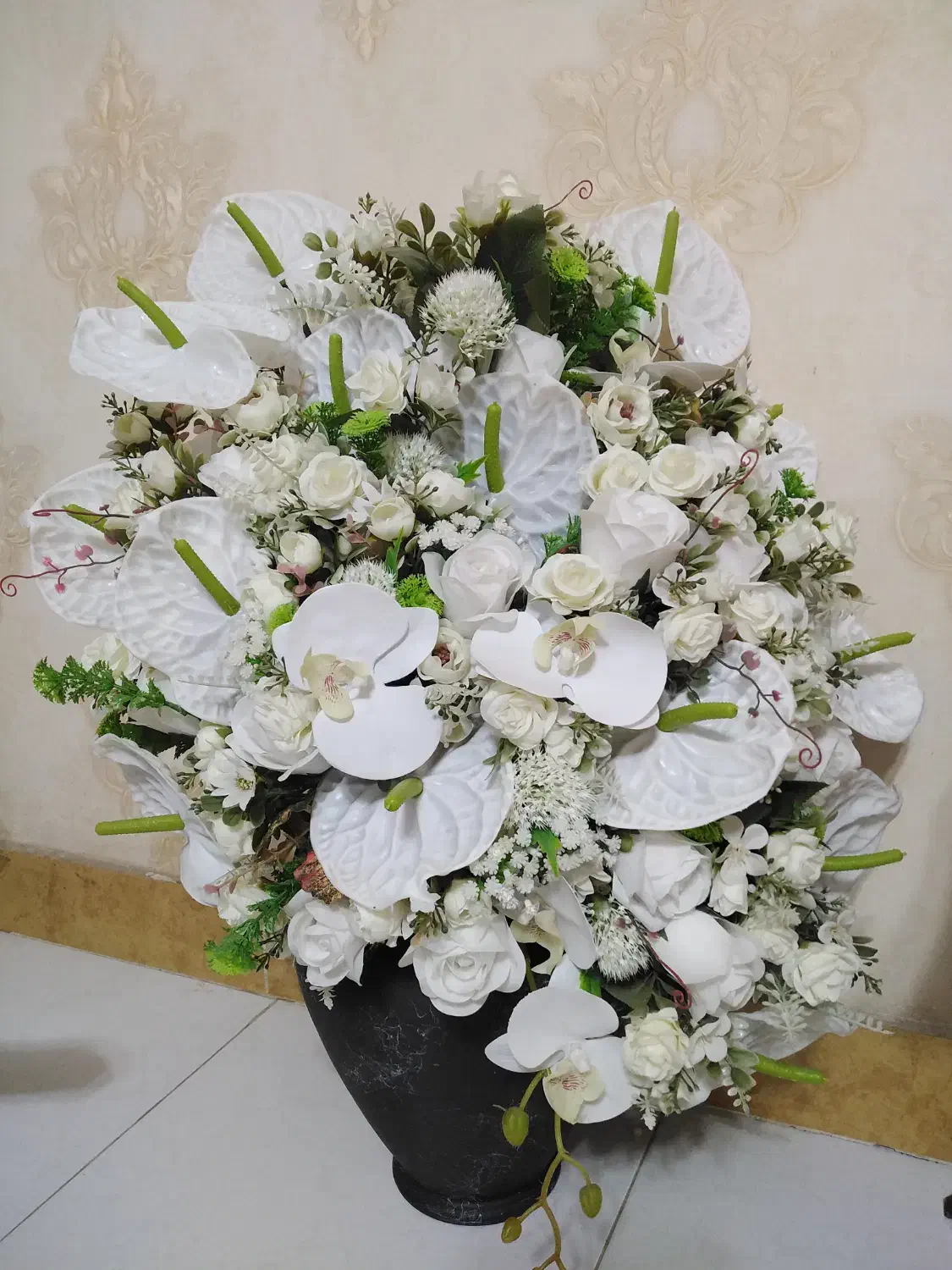 دکور گل مصنوعی لوکس برای پذیرایی یا ورودی منزل|گل مصنوعی|صومعه‌سرا, |دیوار