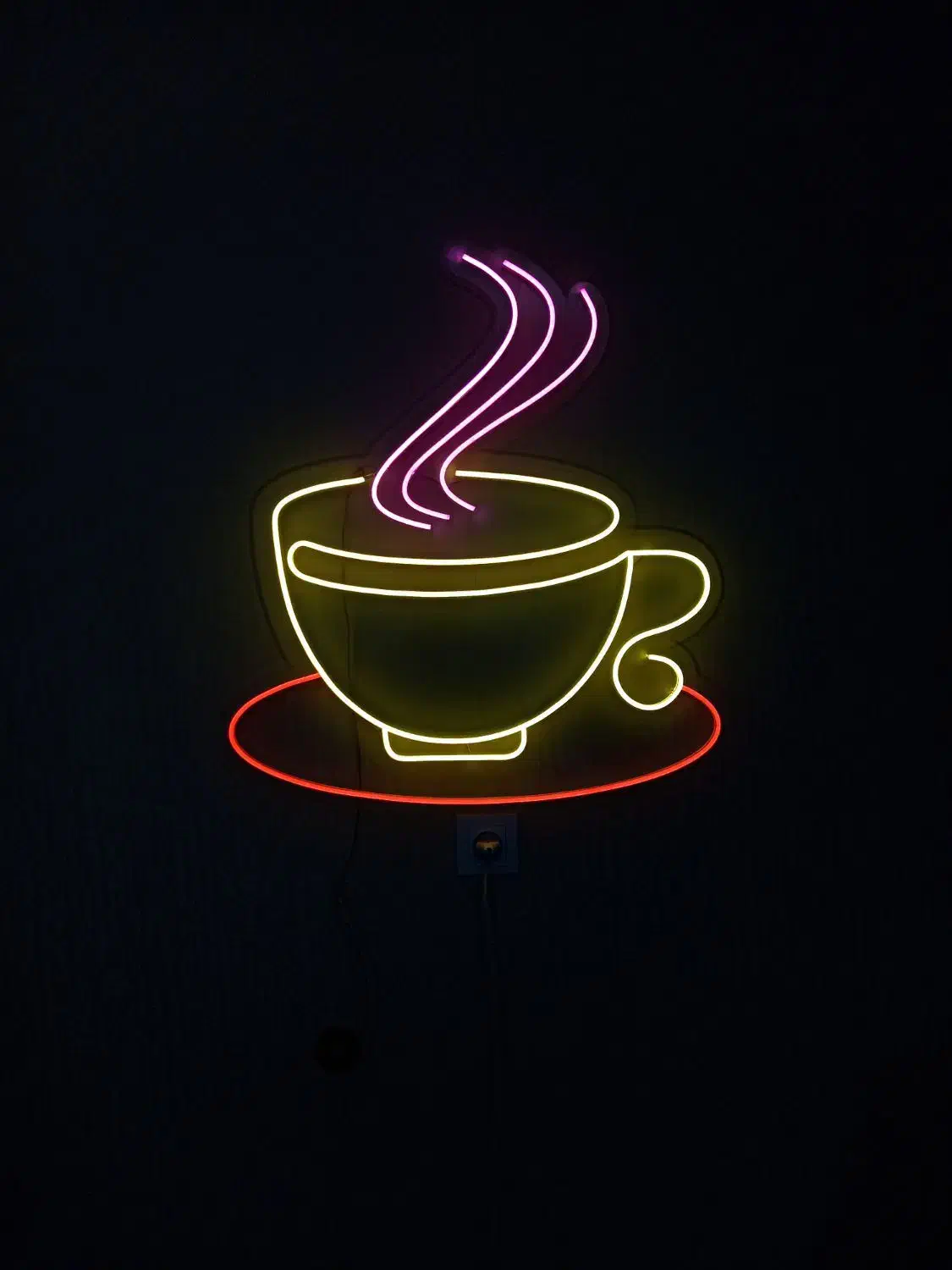 تابلو نئون طرح فنجان|ریسه و چراغ تزئینی|کرمان, |دیوار