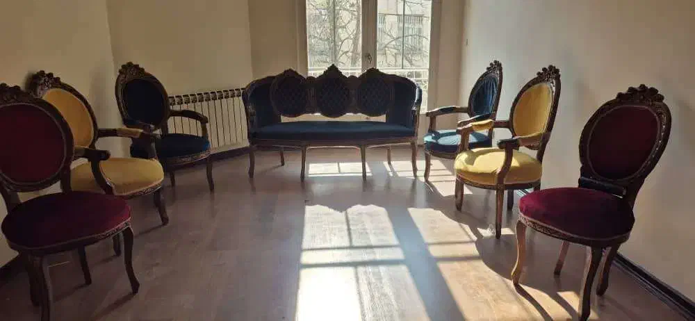 مبل استیل ۹ نفره با چوب راش منبت کاری شده|مبلمان خانگی و میز عسلی|تهران, صادقیه|دیوار