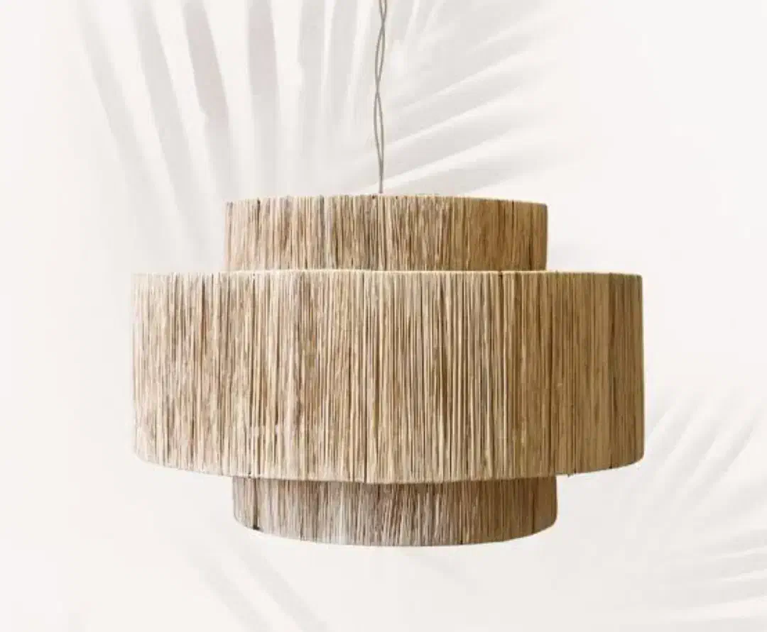 لوستر رافیا و آویز تزئینی رافیا|صنایع دستی و سایر لوازم تزئینی|رشت, منظریه|دیوار