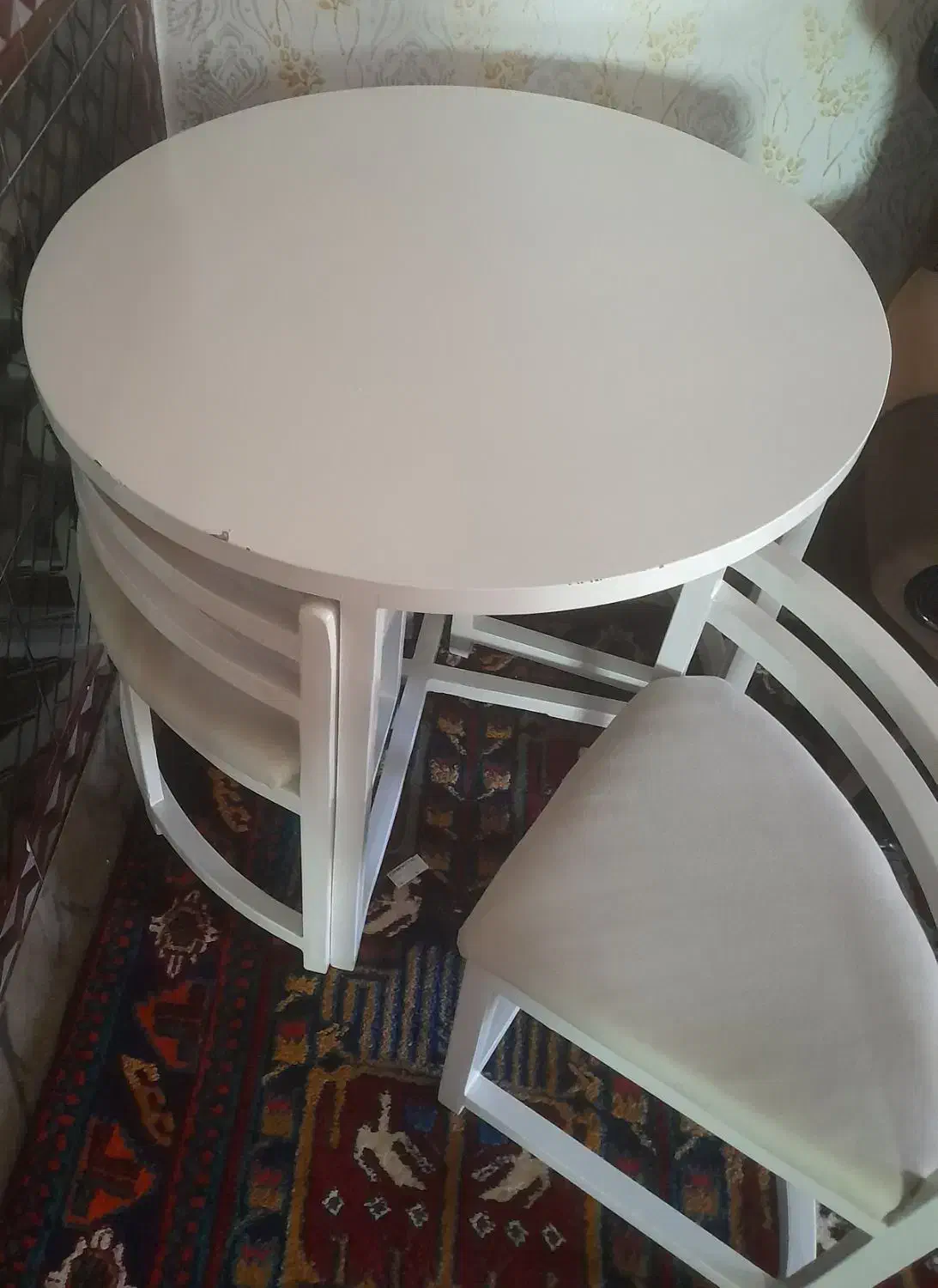 میز غذا خوری گرد ۴ نفره|میز و صندلی غذاخوری|خلخال, |دیوار