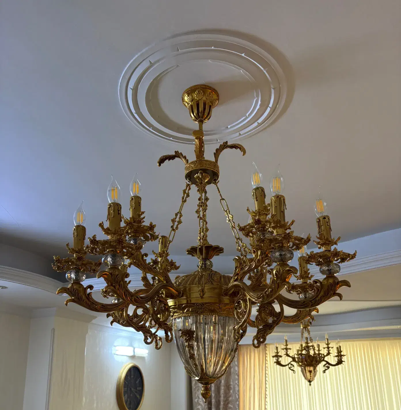 لوستر برنج|لوستر و چراغ آویز|ری, علایین|دیوار