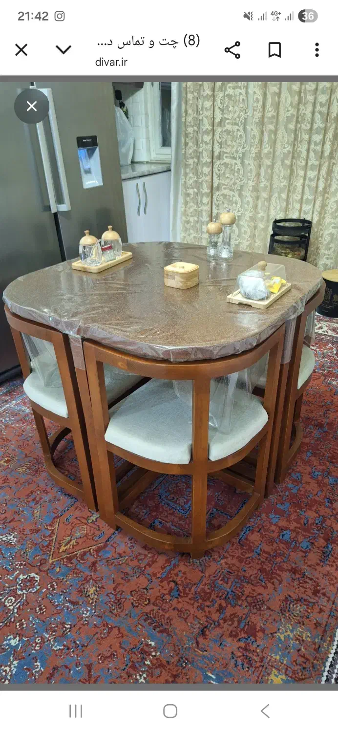 میز نهارخوری چهارنفره|میز و صندلی غذاخوری|تهران, بهداشت|دیوار