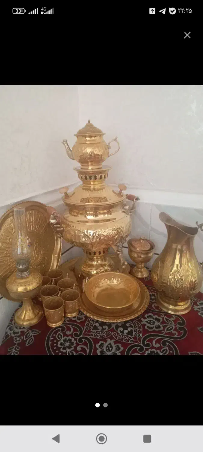 سرویس برنجی|کلکسیون اشیاء عتیقه|بروجرد, |دیوار