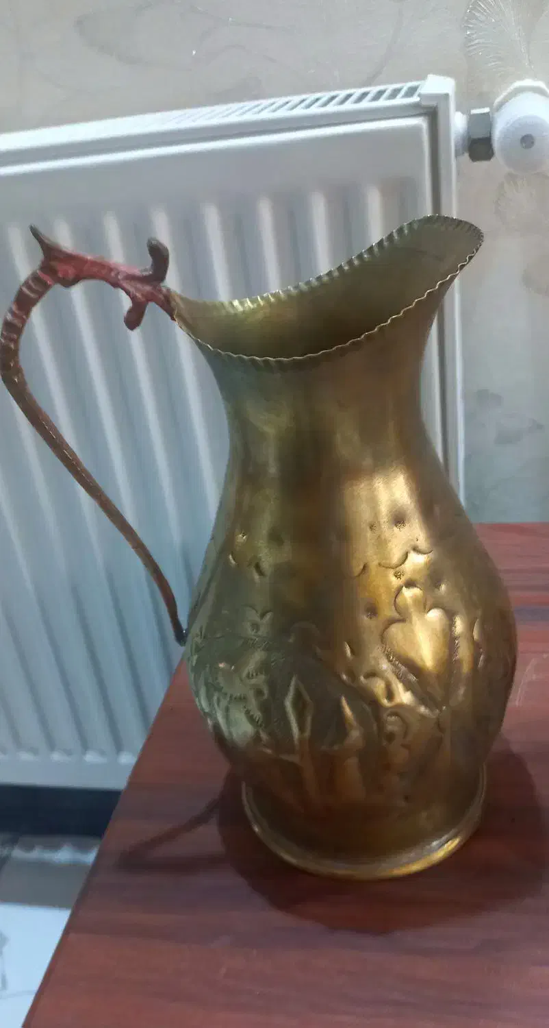 پارچ برنجی مهردار قابلمه ملاقه مسی  آنتیک قدیمی|صنایع دستی و سایر لوازم تزئینی|تهران, مینای جنوبی|دیوار