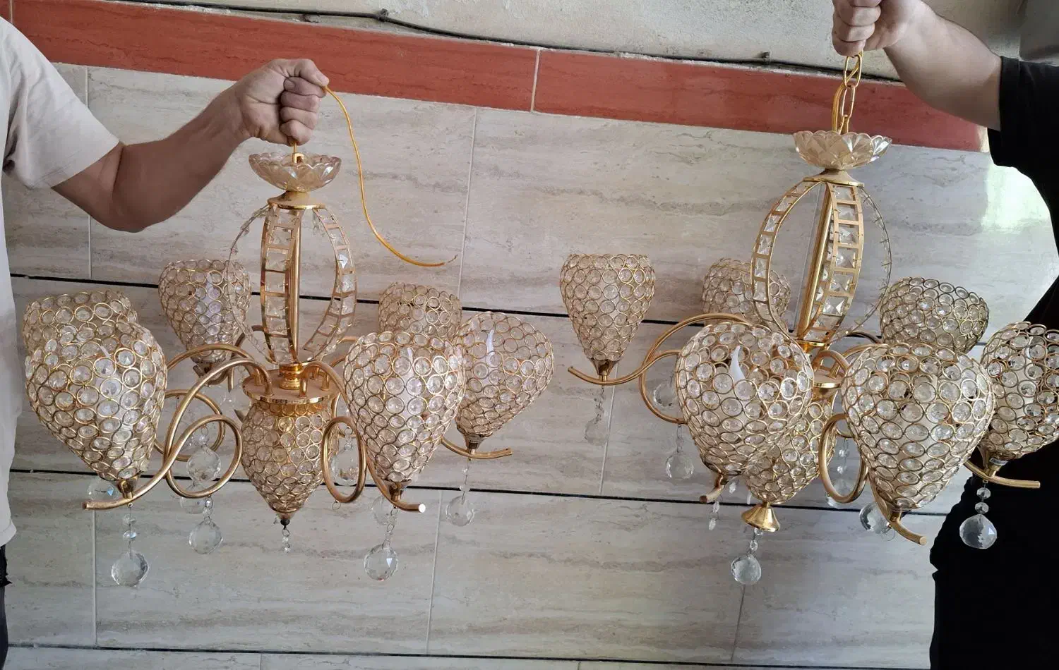 دو عدد لوستر 6 شعله|لوستر و چراغ آویز|جویبار, |دیوار