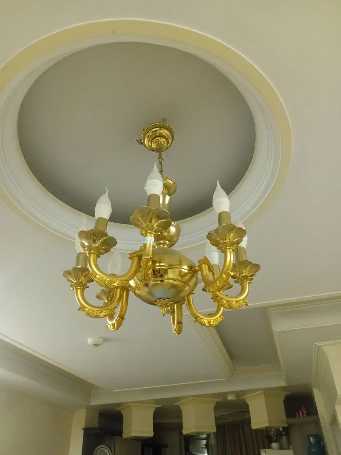 لوستر برنج ۸ شاخه|لوستر و چراغ آویز|تهران, دولاب|دیوار