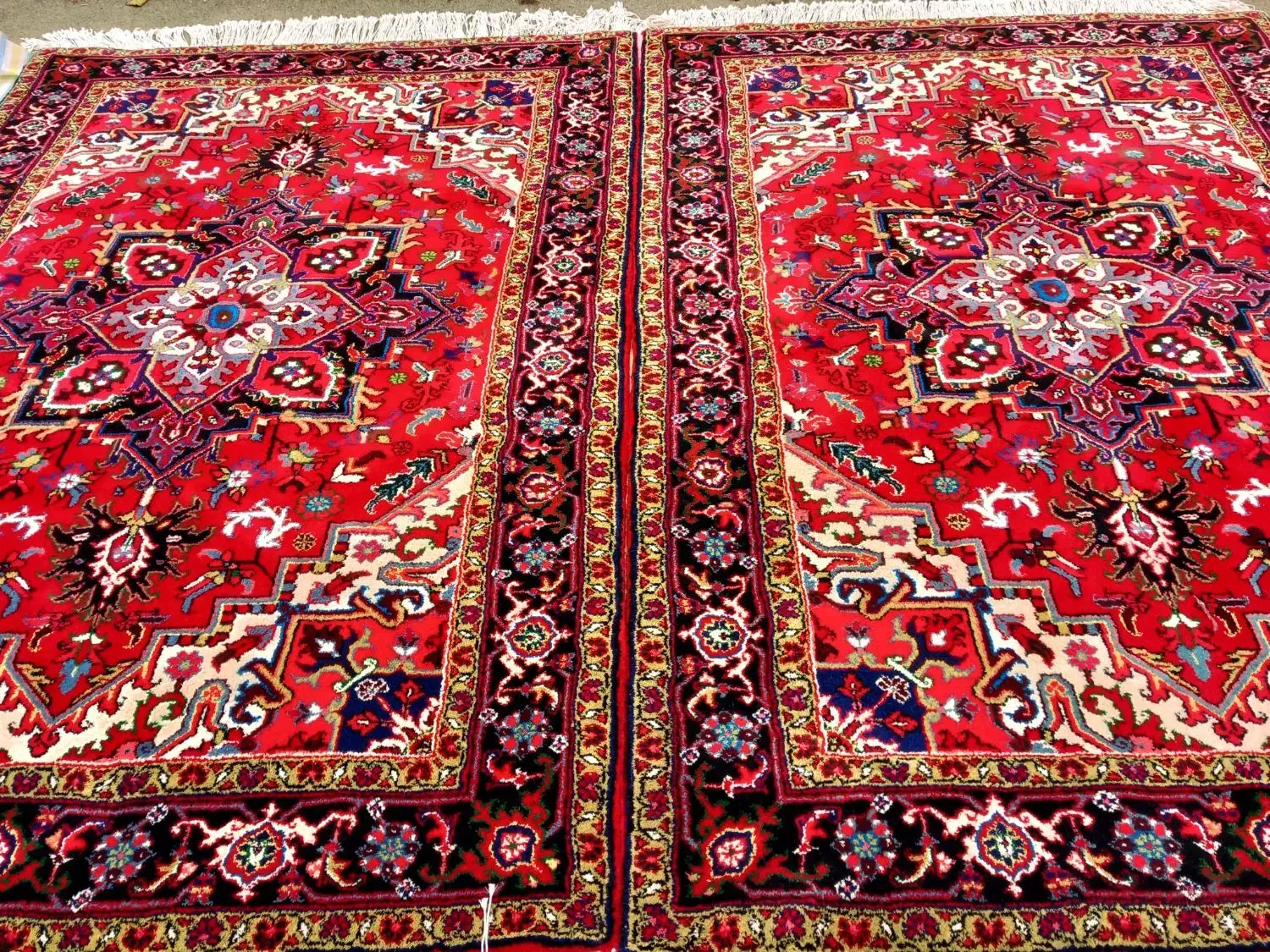 جفت فرش ۶متری دستبافت نقشه هریس تاجری|فرش|تبریز, |دیوار