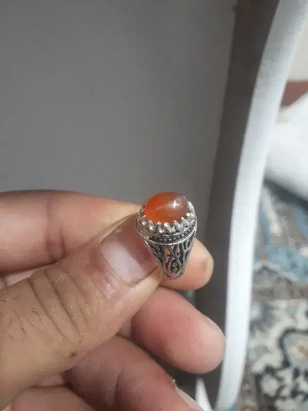 انگشتر رکاب نقره سنگ حقیق|جواهرات|گرگان, |دیوار