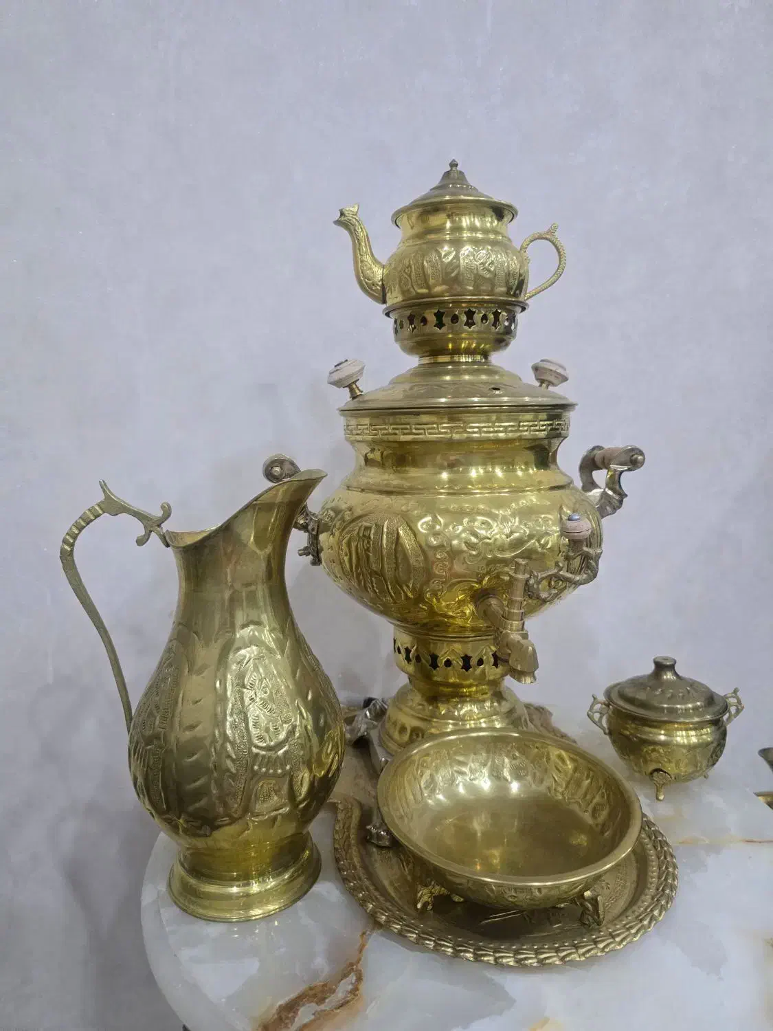 سماور ذغالی برنجی|سماور، چای‌ساز، قهوه‌ساز|نسیم‌شهر, |دیوار