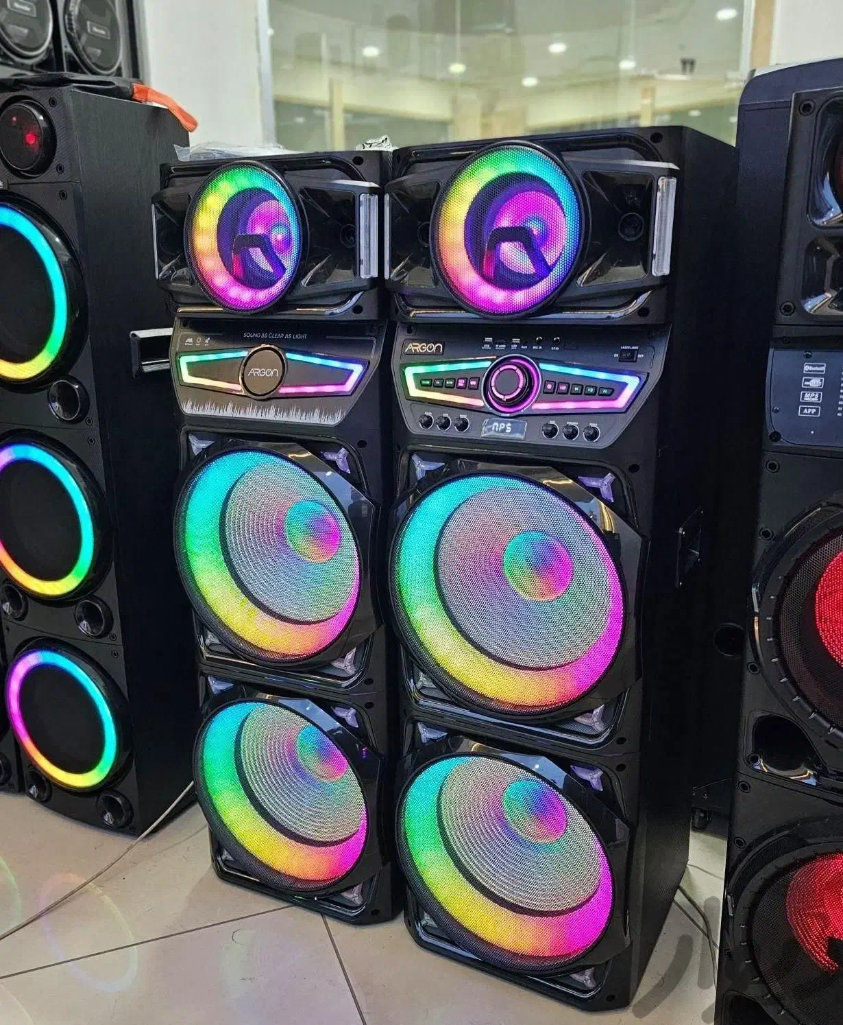 سیستم صوتی باند اسپیکر برقی شارژی دو ساب تویتر دار|سیستم صوتی خانگی|یزد, |دیوار