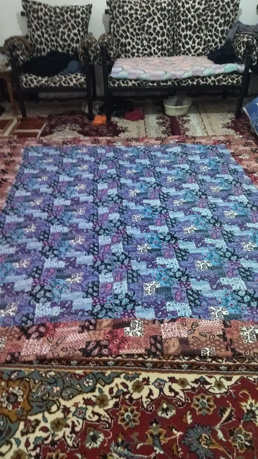 دوعدد لاف پشمی دست دوز|رختخواب، بالش، پتو|گلبهار, نوبهار|دیوار