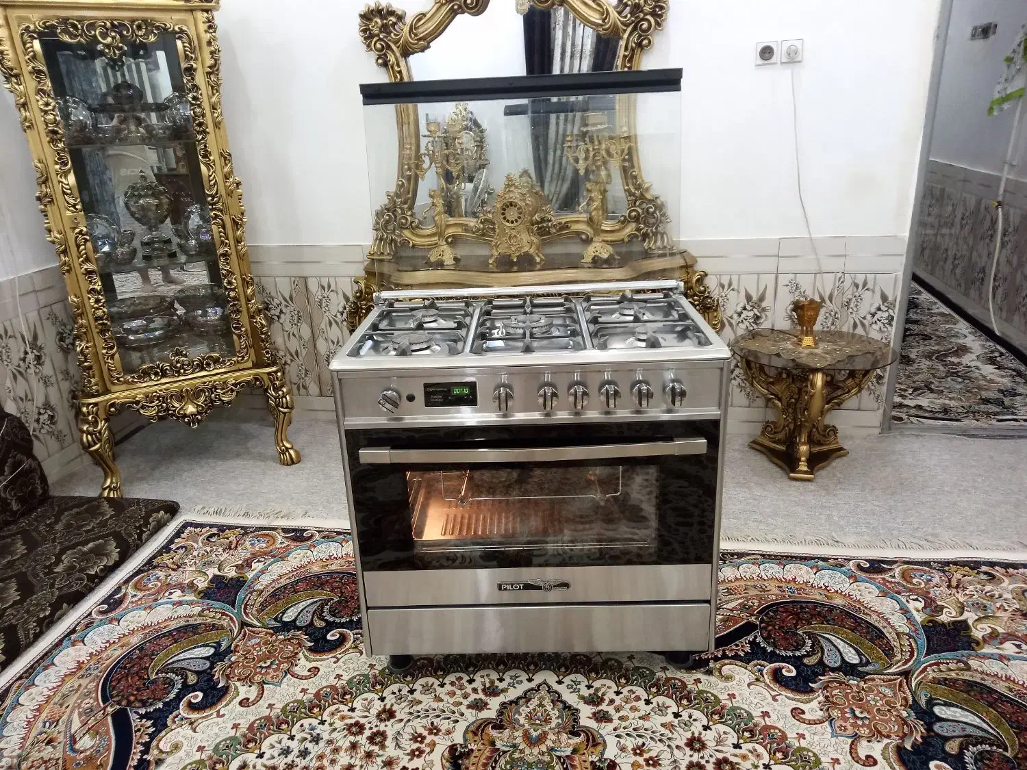 فرگاز تمام استیل آلتون2اگزوزه و رگلاتور دار درحدآک|اجاق گاز و لوازم برقی پخت‌وپز|اهواز, شهرک رزمندگان|دیوار