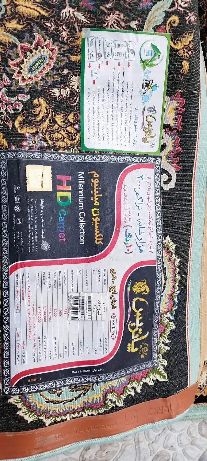 فروش فرش  پاتریس  فیروزه‌ای|فرش|دهدشت, |دیوار