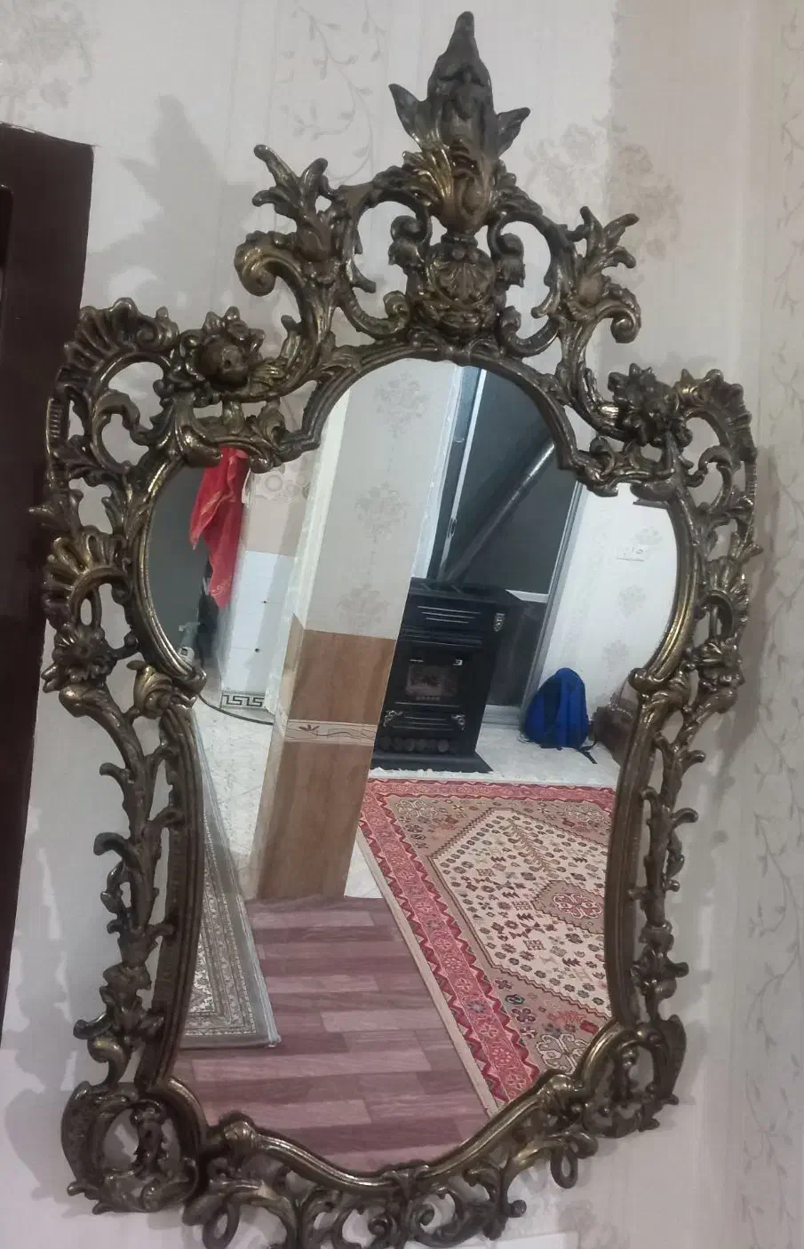 آینه برنزسنگین قدیمی|آینه|اراک, |دیوار