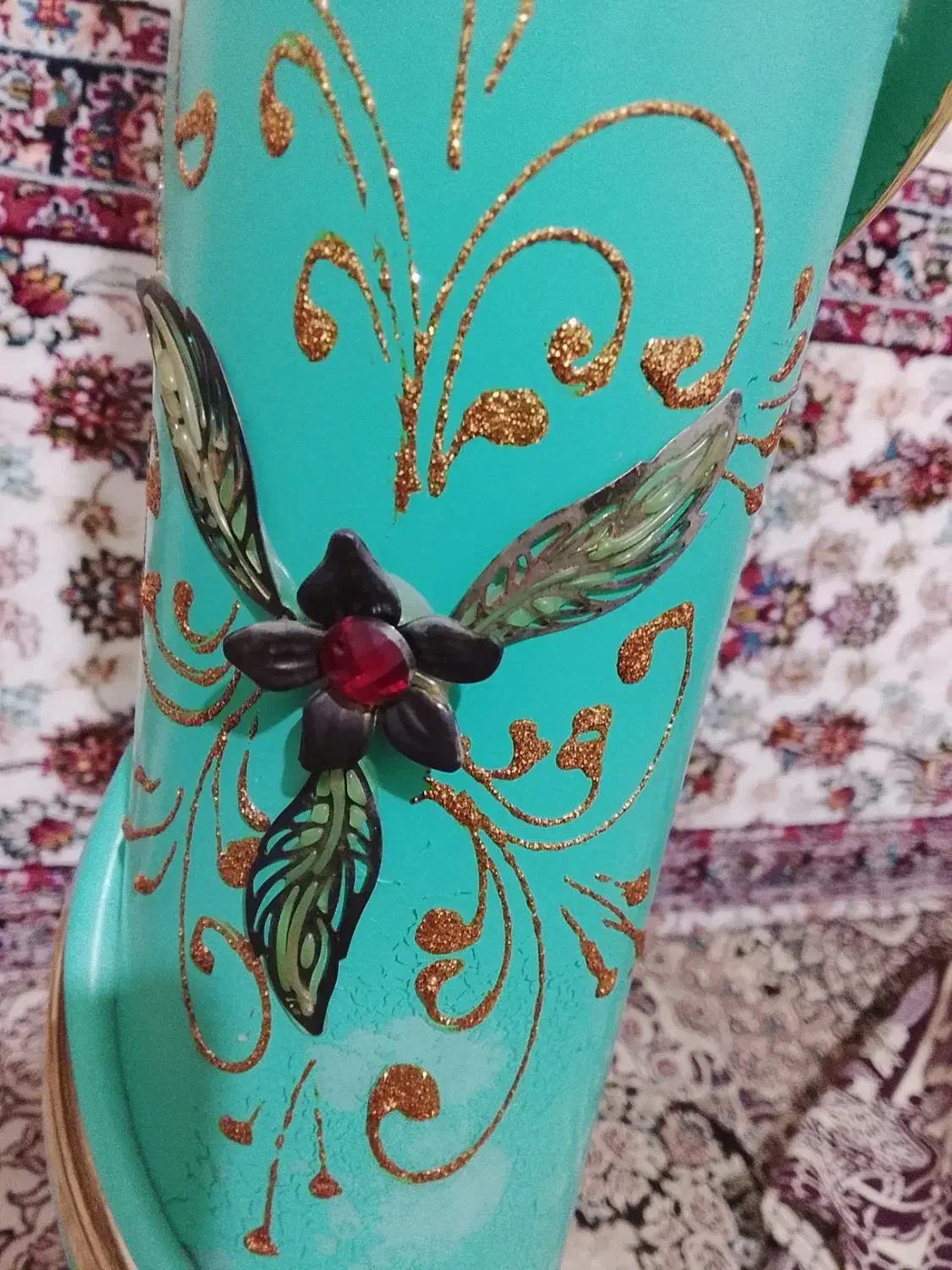 گلدان شیشه ای قد۹۱|گل مصنوعی|اسلام‌شهر, زرافشان|دیوار