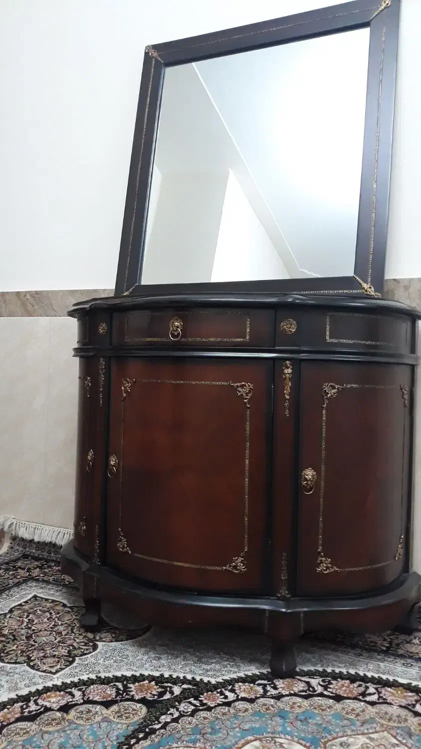 آیینه وکنسول چوب راش|بوفه، ویترین، کنسول|کرمانشاه, |دیوار