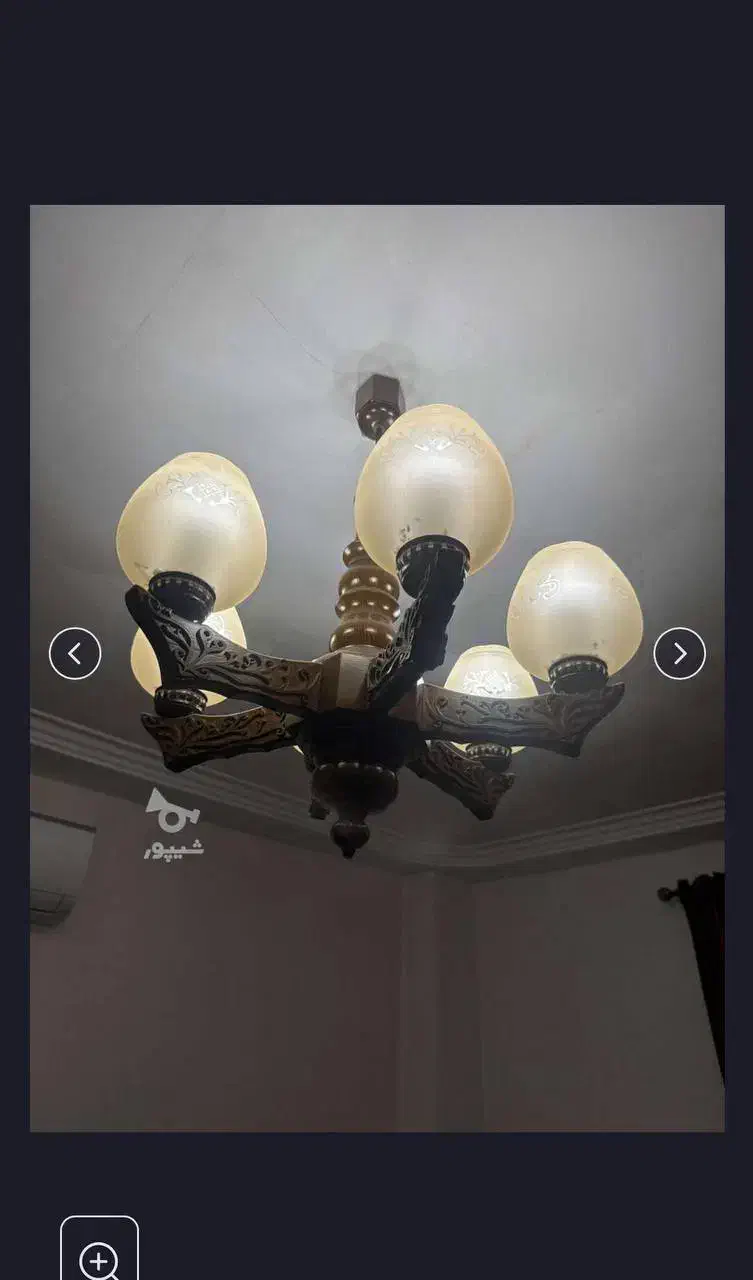 لوستر چوبی  کاملا سالم|لوستر و چراغ آویز|رشت, شهرک صبا|دیوار