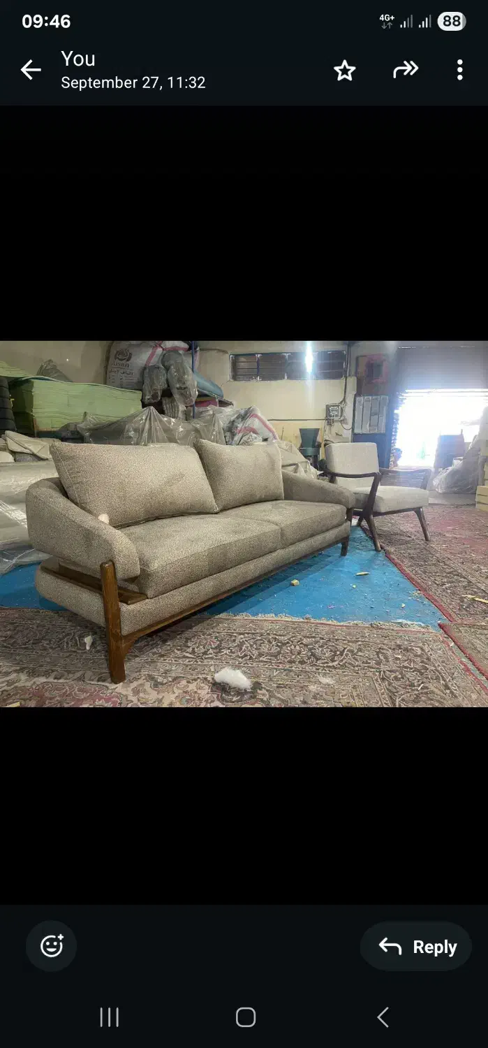 مبل راحتی دسته چوبی|مبلمان خانگی و میز عسلی|اهواز, زیتون کارمندی|دیوار