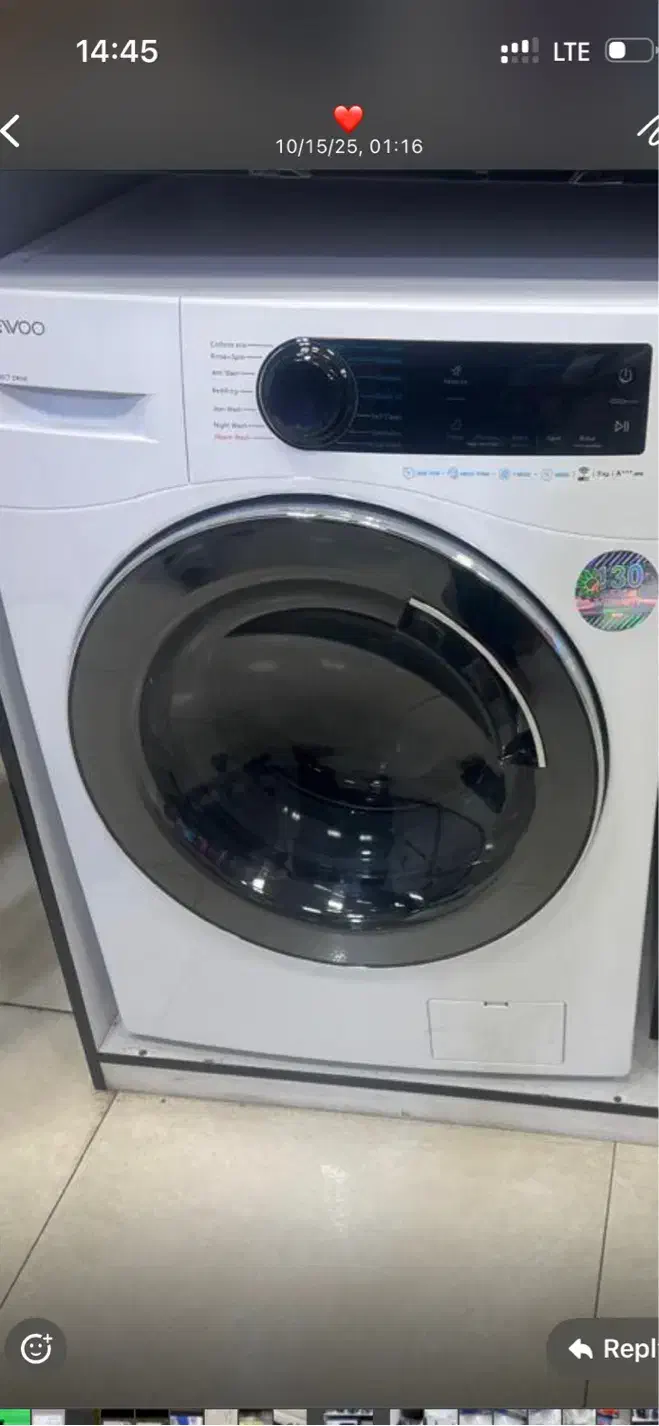 فروش لباسشویی ۹کیلویی دوو کارتن پلمپ|ماشین لباسشویی و خشککن لباس|صدرا-فارس, فاز ۲|دیوار